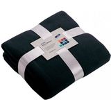 Fleece deken/plaid - donkerblauw - 130 x 170 cm - kruik - 2 liter