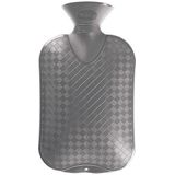 Fleece deken/plaid Beige 230 x 180 cm en een warmwater kruik 2 liter