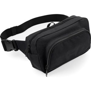Bagbase - heuptas/fanny pack - zwart - polyester - groot formaat/verstelbare riem