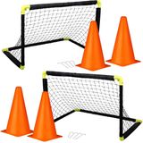 Dunlop Voetbal set - 2x goals met 4x oranje pionnen - 22 cm