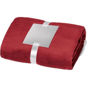 Stricker Fleece deken/plaid - bordeaux -  240gr polyester - 120x150cm