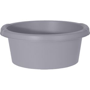 Grijze afwasteil/afwasbak rond kunststof 6 liter