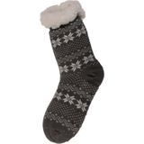 Out of the blue Nordic huissokken/slofsokken - dames - gebreid - choco bruin - maat 36-41