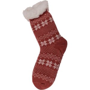 Out of the Blue - Huissokken - Rood - 80% Polyacryl - Nordic Print