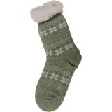 Out of the blue Nordic huissokken/slofsokken - dames - gebreid - army green - maat 36-41