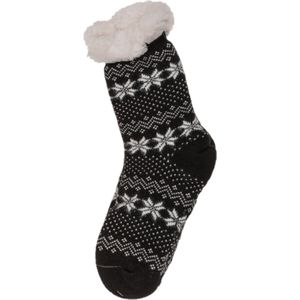 Out of the blue Nordic huissokken/slofsokken - dames - gebreid - zwart - maat 36-41