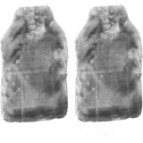 2x stuks warm/heet water kruik met pluche hoes zilver grijs 2 liter