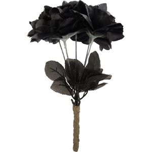 Henbrandt Halloween Bloemen Boeket - Zwarte Rozen - 35 cm