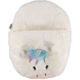 Apollo - Fleece deken donkergrijs 125 x 150 cm met voetenwarmer slof eenhoorn one size