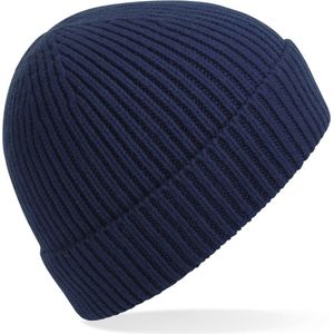 Beechfield - Wintermuts gebreide beanie donkerblauw volwassenen polyacryl