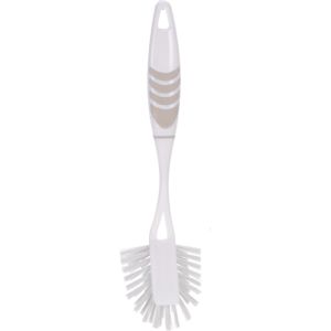 Excellent Houseware Afwasborstel met ophang lus - grijs - 29 cm