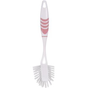 Excellent Houseware Afwasborstel met ophang lus - roze - 29 cm