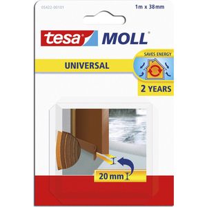 Tesa Tochtstrips - Bruin - 1m X 38 Mm - Set 3x Stuks - Zelfklevend