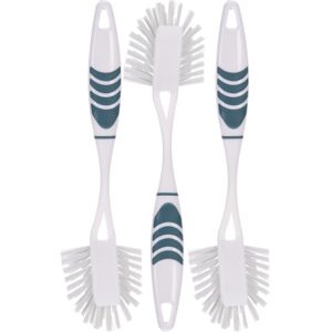 Afwasborstel met ophang lus - 3x stuks - blauw - 29 cm