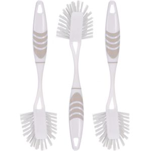 Afwasborstel met ophang lus - 3x stuks - grijs - 29 cm