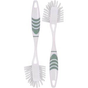 Afwasborstel met ophang lus - 2x stuks - groen - 29 cm