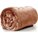 Unique Living - Plaid/deken Enzo - brons - polyester - 130 x 180 cm