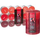 Geurkaarsen set - 1x stompkaars en 30x theelichtjes - Rood fruit