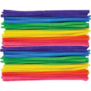 60x Chenille draad gekleurd - 30 cm - Buigbaar draad