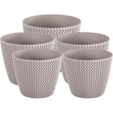 Prosperplast - Splofy - Plantenpotten - Taupe - Kunststof - Set van 5