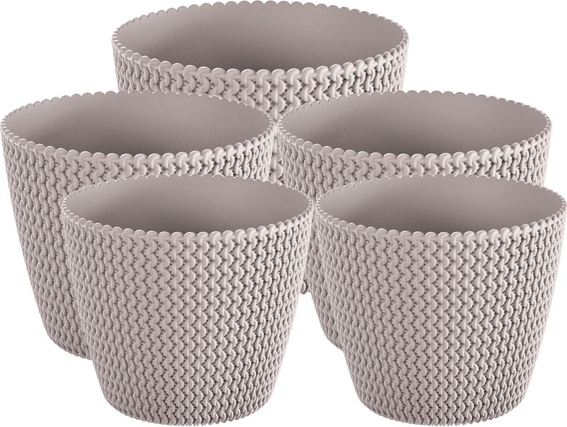 Prosperplast - Splofy - Plantenpotten - Taupe - Kunststof - Set van 5