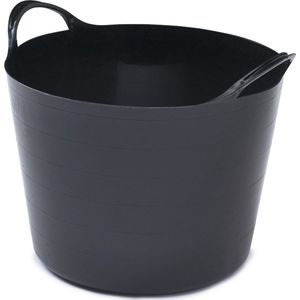 Flexibele emmer - 14 liter - Kunststof - Zwart - 32 x 36 x 25 cm - Wasmanden