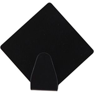 Excellent houseware - Zelfklevende rvs haakjes - zwart - set 2x stuks