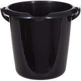 Whitefurze Emmers - 2x stuks - 5 liter en 10 liter - Kunststof - Zwart