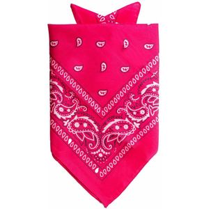 Partychimp Traditionele bandana - roze - 52 x 55 cm