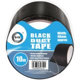 DID - duct tape - reparatietape - zwart - 4 stuks - 10 meter x 48 mm