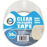 DID - verpakkingstape - reparatietape - transparant - 3 stuks - 50 meter x 48 mm