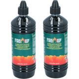 Fire up Aanmaakvloeistof - 2 stuks - 1 liter -  transparant - BBQ