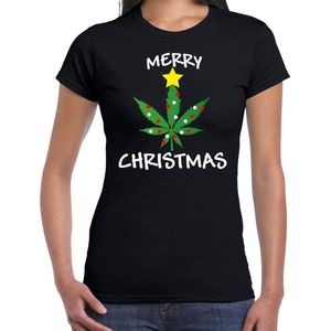Bellatio Decorations Foute humor Kerst T-shirt wiet - shirt - dames - zwart