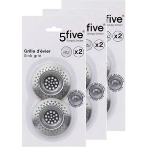 5Five Gootsteenfilters - 6x stuks - RVS