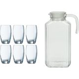 Arcoroc - Waterglazen Salto set 6x stuks 350ml en schenkkan 1.7 liter