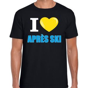 Bellatio Decorations I love Apres-ski t-shirt wintersport zwart - heren
