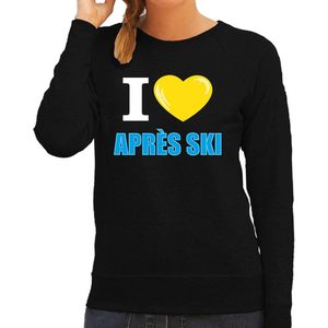 Bellatio Decorations I love Apres-ski sweater / trui Wintersport - dames - zwart