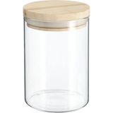 Secret de Gourmet - Keuken voorraadbussen/potten glas/hout set 6x stuk