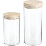 Secret de Gourmet - Keuken voorraadbussen/potten glas/hout set 4x stuk