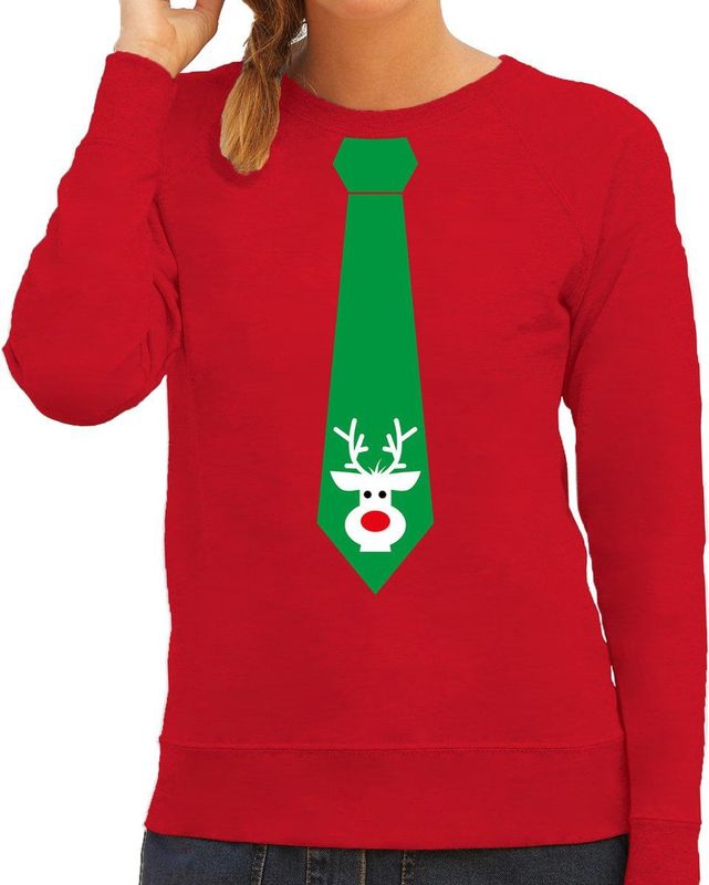 Bellatio Decorations - Kersttrui - Rood - Katoen