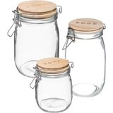 5Five - Set 6x keuken voedsel voorraadpotten glas 0.75/1.0/2.0 Liter