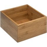 5Five - Opbergkistjes/lade organizers bamboe - 4x stuks - 18x18x9,5 cm en 18x9.5 cm