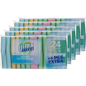 Ultra Clean Voordelige schuursponsjes/schoonmaaksponsjes - 120 x stuks