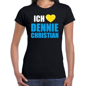 Bellatio Decorations Apres-ski t-shirt wintersport Ich liebe Dennie Christian - zwart - dames