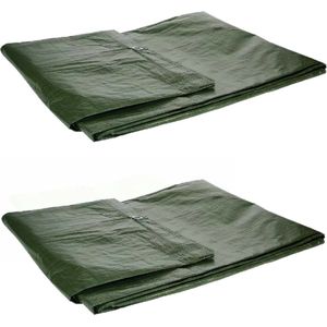 Talen Tools Afdekzeilen/Dekzeilen - 2 Stuks - Groen - Kunststof - 90 Gr/M2 - 200 X 400 cm