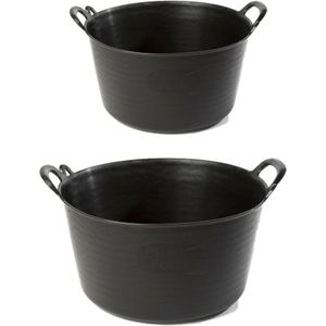 Forte Plastics - Flexibele emmer/kuipen zwart 15 en 26 liter kunststof