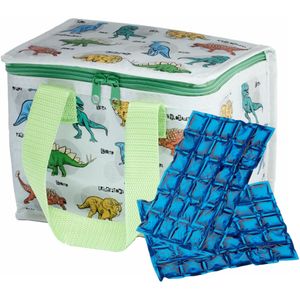 Puckator Kleine lunch koeltas met 2x flexibel koelelement - Dinosaurus print - 4,4 liter - Koeltas