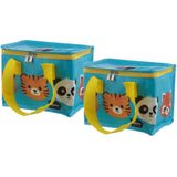 2x Stuks Kleine lunch koeltas Adoramals print 16 x 21 x 14 -  4,7 liter