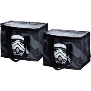 2x Stuks Kleine lunch koeltas - Stormtrooper print -  21 x 16 x 14 cm -  4,7 liter