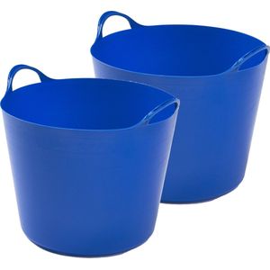 Whitefurze Flexibele emmer - 2x - 26 liter - Kunststof - Blauw - 38 x 41 x 35 cm